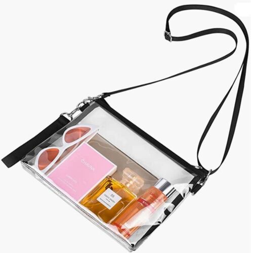 Clear Crossbody Purse Bag Stadium Approved Clear Tote Bag for Work Concert Sport