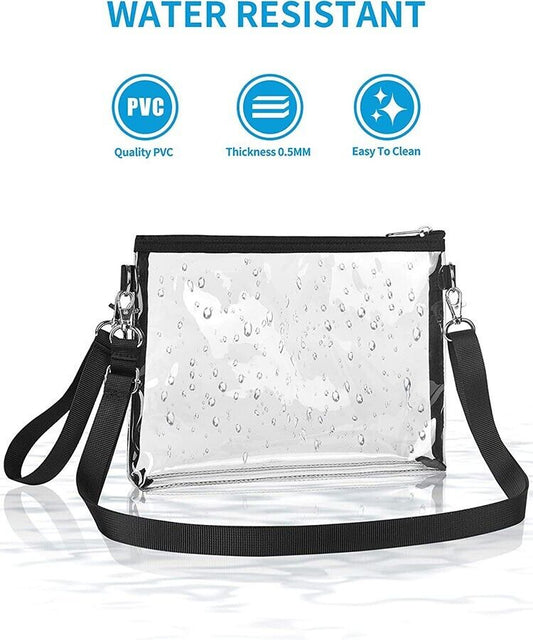 Clear Crossbody Purse Bag Stadium Approved Clear Tote Bag for Work Concert Sport