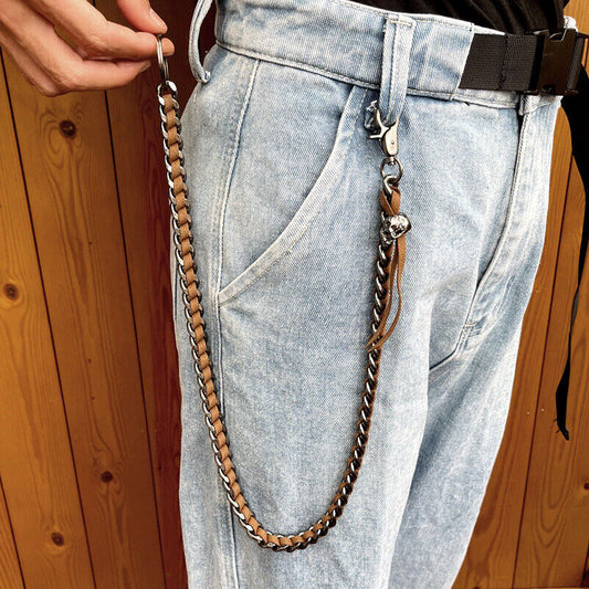 28" Strong Leash w/ Leaher Thick Wallet Biker Trucker Keychain Jean Key Chain