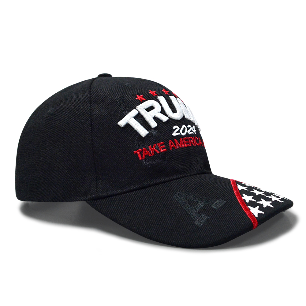 Black Donald Trump 2024 Take America Back HAT Embroidered Cap Adjustable Flat Hat