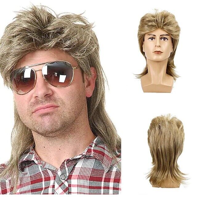 New High Quality Men 70s 80s Costumes Fancy Party Accessory Cosplay Hair Wig