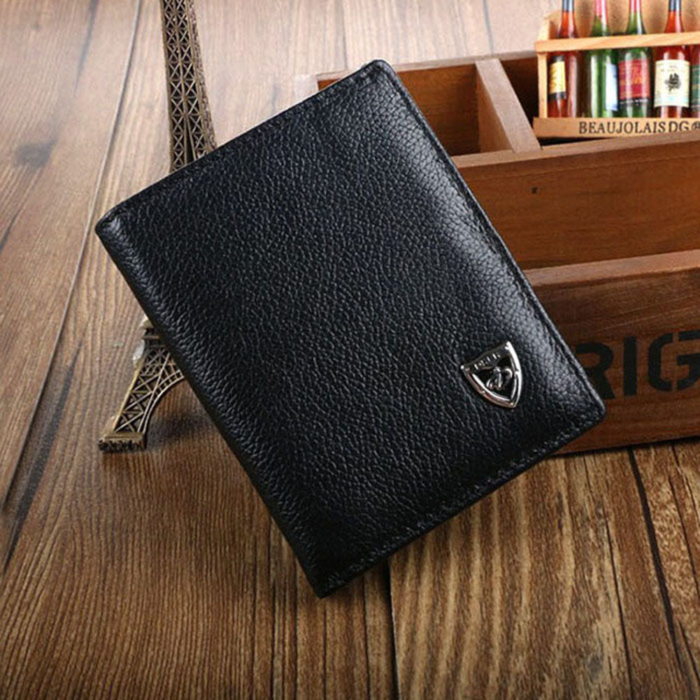 Men's Leather Bifold ID Credit Card Holder Mini Wallet Thin Purse Billfold