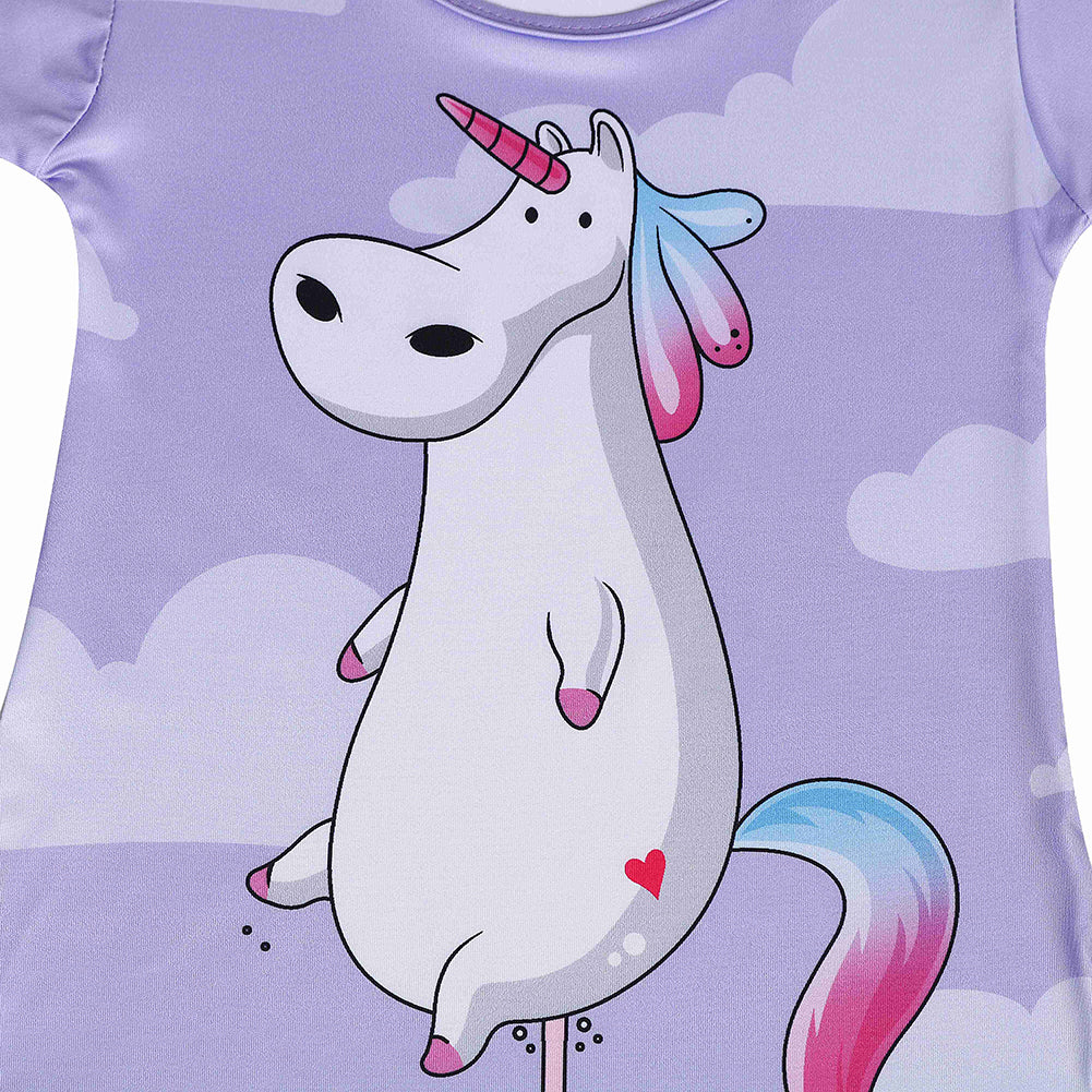 Cute Toddler Girls Unicorn Nightgown Nightshirt Pajamas Nightdress Sleepwear