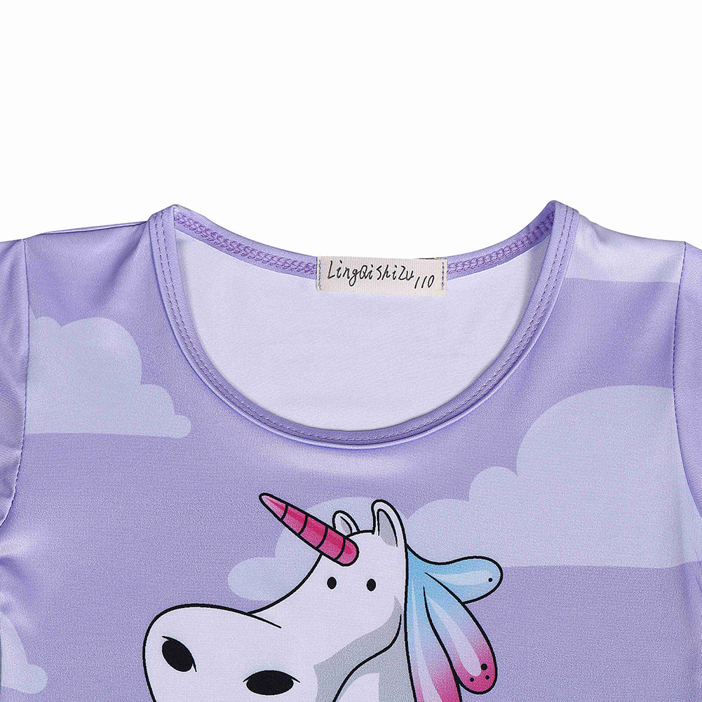 Cute Toddler Girls Unicorn Nightgown Nightshirt Pajamas Nightdress Sleepwear