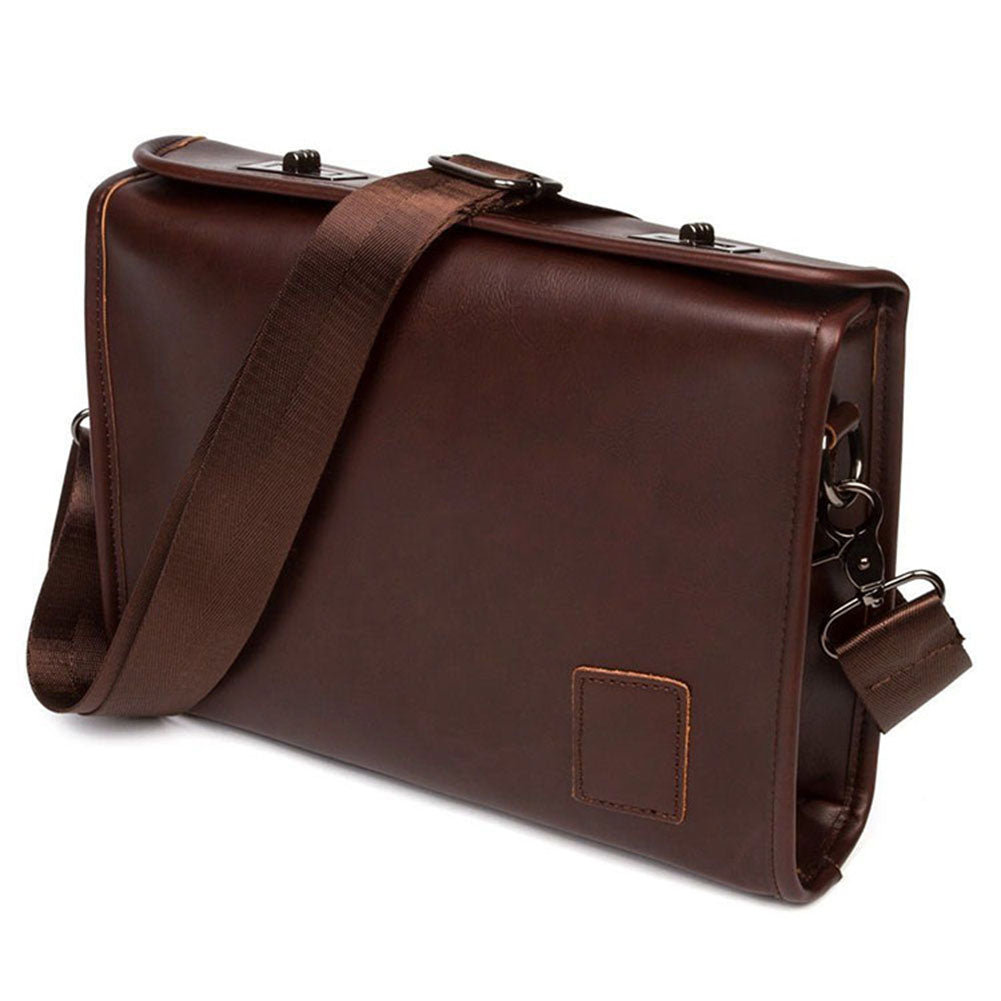 Men's Briefcase Casual Business Shoulder Bag Leather Messenger Satchel Bag