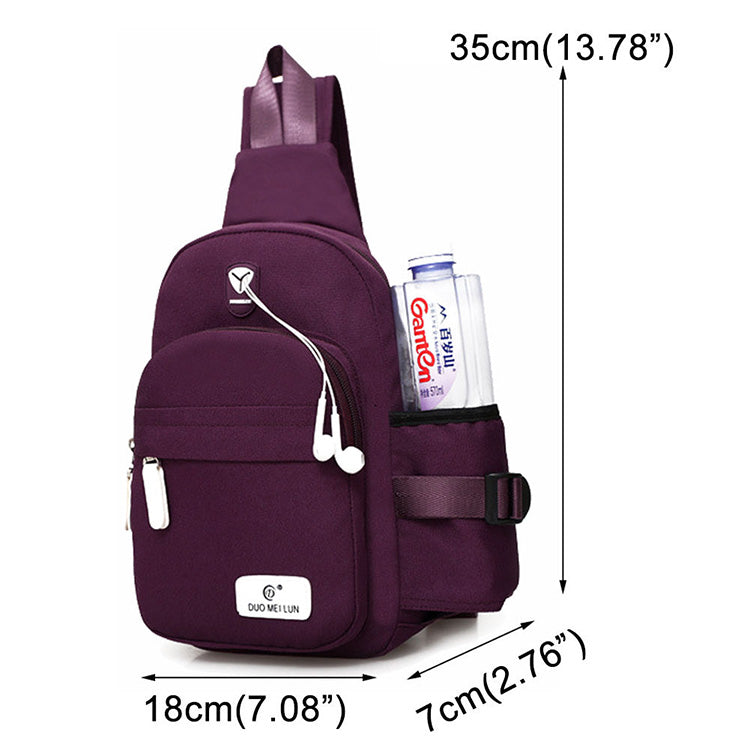 Men Women Nylon Crossbody Shoulder Chest Cycle Sling Bag Daily Travel Backpack