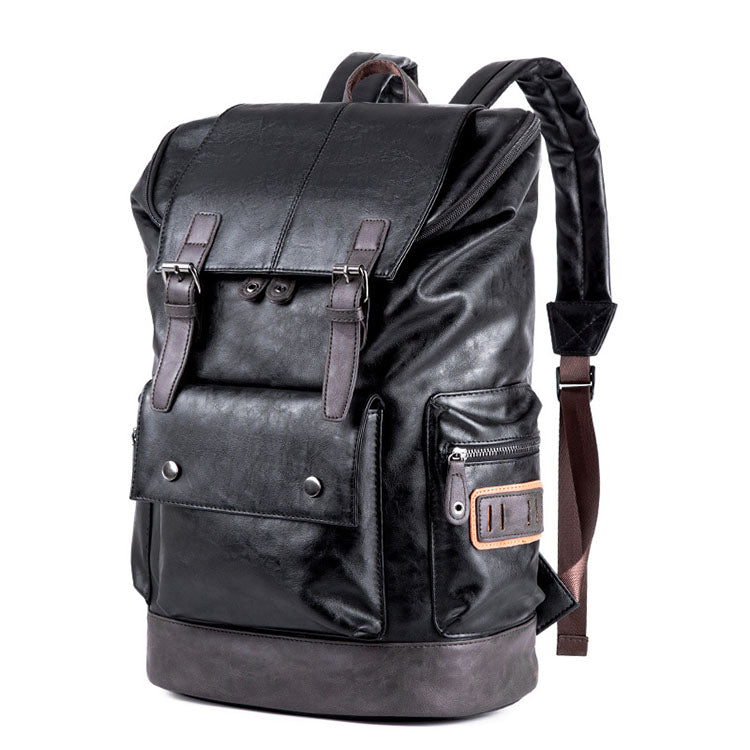 Men's Leather Backpack Shoulder Bag Weekender Travel School Laptop Bags Daypack