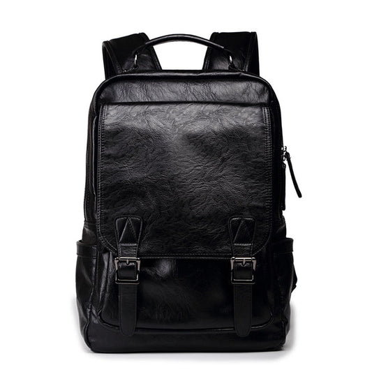 Men's Leather Shoulder Backpack Travel College Laptop Bag Daypack Sport Bookbags