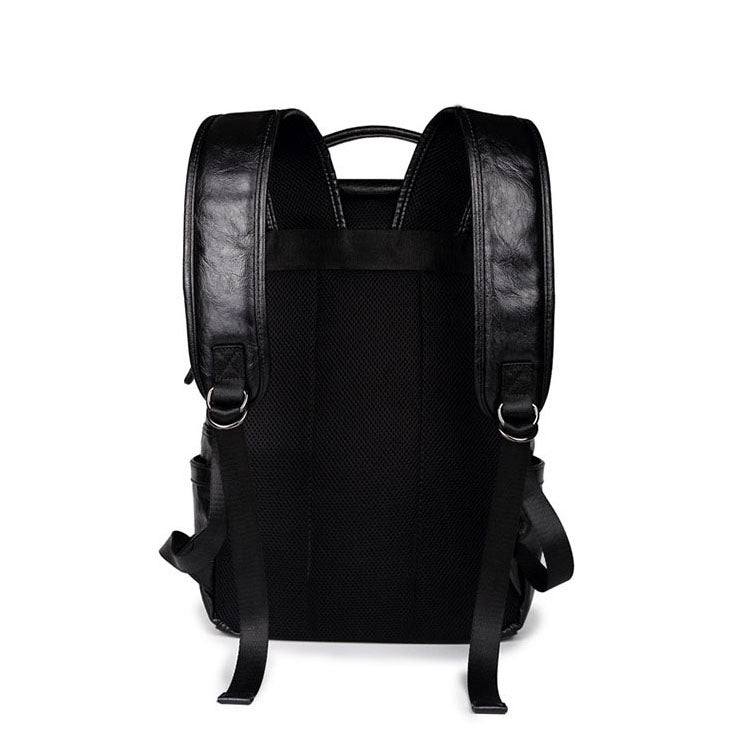 Men's Leather Shoulder Backpack Travel College Laptop Bag Daypack Sport Bookbags