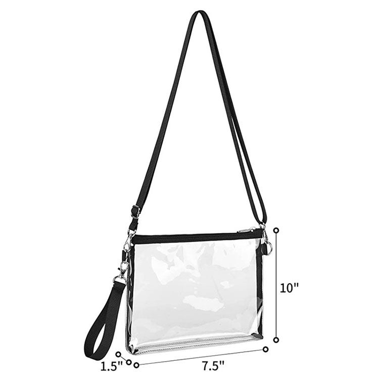 Unisex Clear Crossbody Purse Bag Stadium Approved Bag for Work Concert Sport