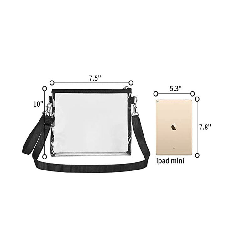 Unisex Clear Crossbody Purse Bag Stadium Approved Bag for Work Concert Sport