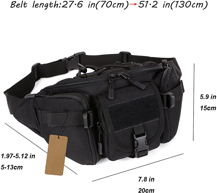 Men's Military Tactical Fanny Pack Waist Bag Hip Belt Outdoor Hiking Fishing