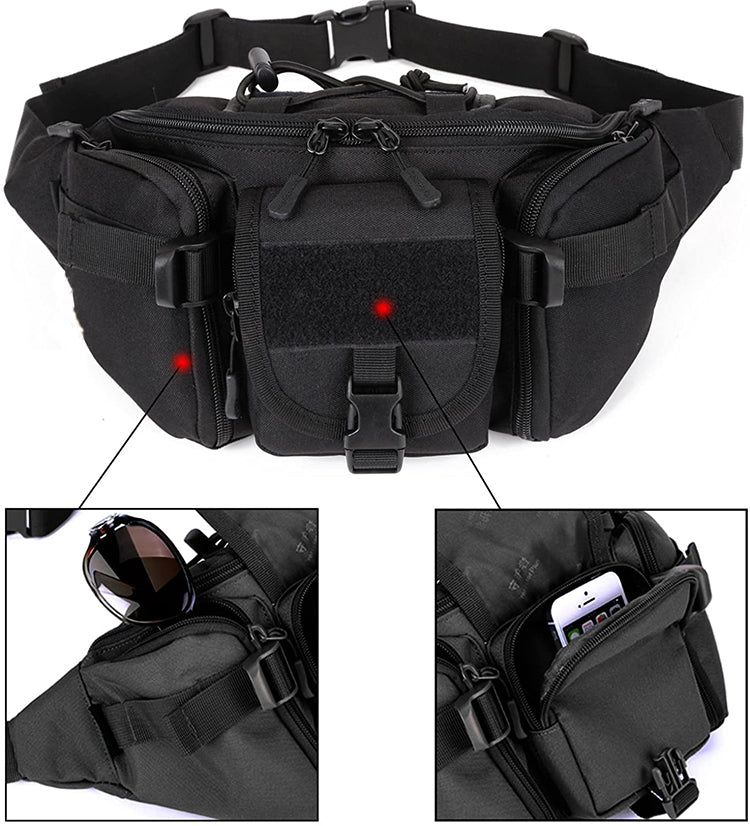 Men's Military Tactical Fanny Pack Waist Bag Hip Belt Outdoor Hiking Fishing