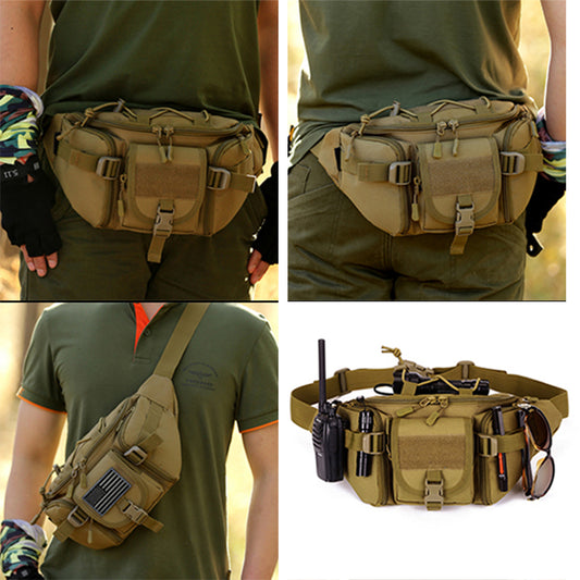 Men's Military Tactical Fanny Pack Waist Bag Hip Belt Outdoor Hiking Fishing