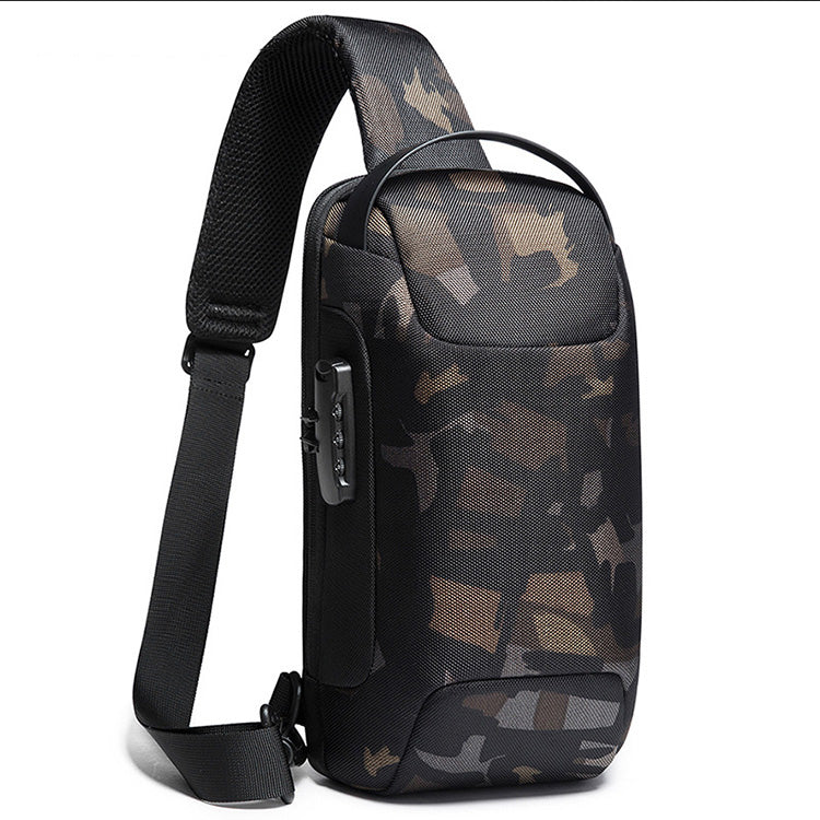 Anti-theft Sling Backpack Men's USB Chest Bag Waterproof Travel Hiking Daypack