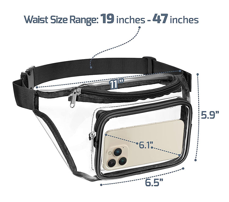 Stadium Approved Clear Fanny Pack Cute Waist Bag for Work Concert Sport Events