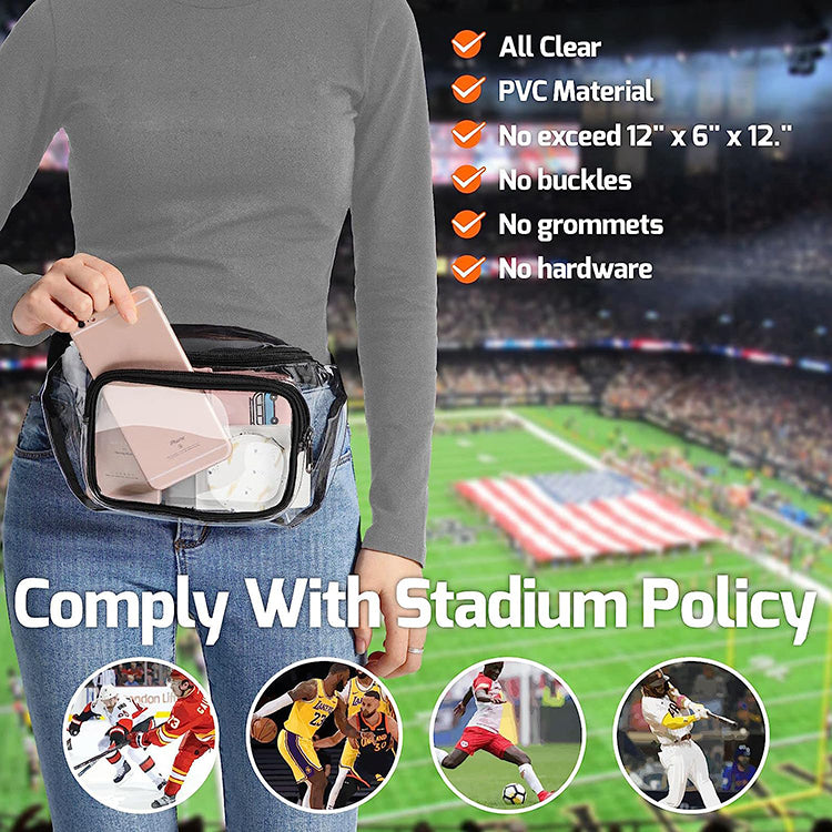 Stadium Approved Clear Fanny Pack Cute Waist Bag for Work Concert Sport Events