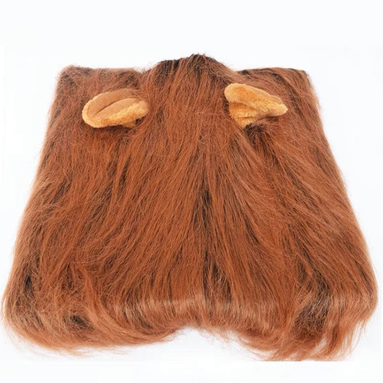 Dog Costume Lion Mane Wig w/ Ears for Large Pet Halloween Cloth Funny Dress up