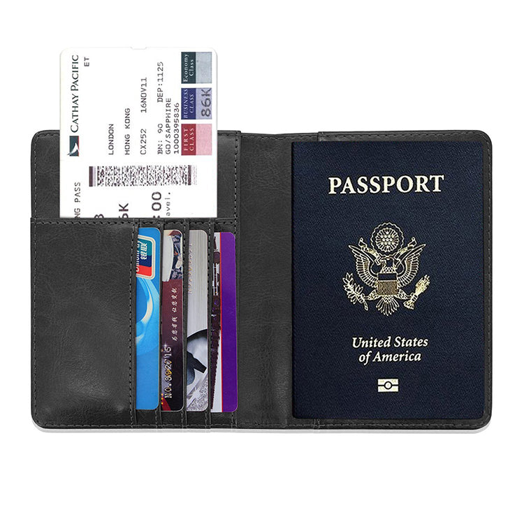 Slim Leather Travel Passport Wallet Holder RFID Blocking ID Card Case Cover US