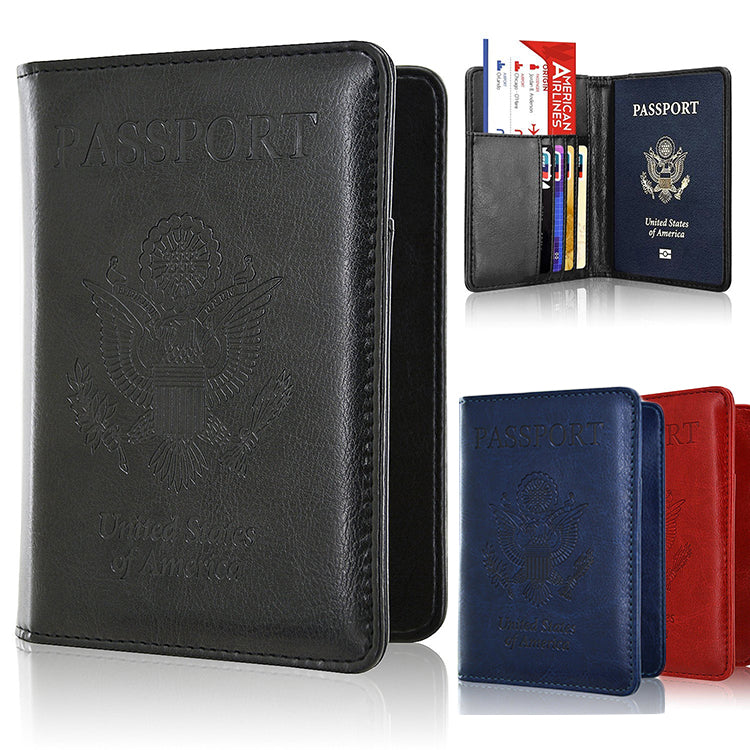 Slim Leather Travel Passport Wallet Holder RFID Blocking ID Card Case Cover US