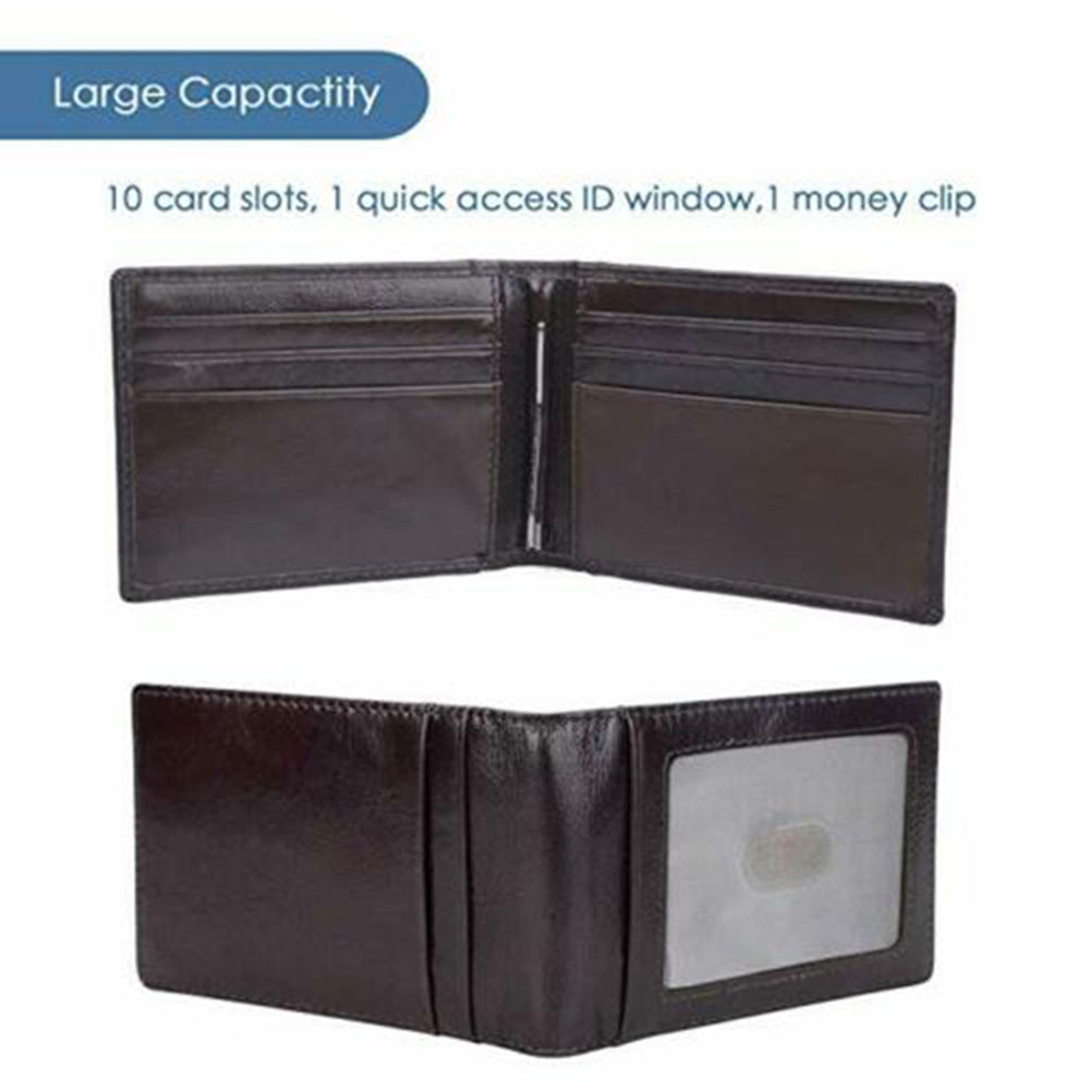 RFID Men's Leather Bifold Front Pocket Wallet Credit ID Card Holder Money Clip