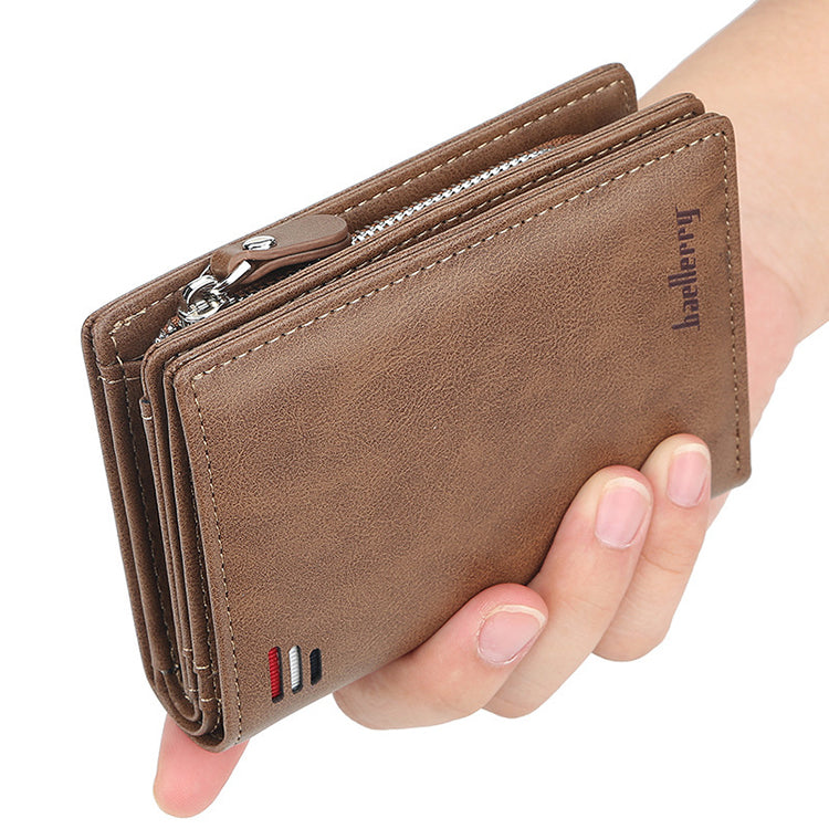 New Men's Leather Bifold Credit ID Card Holder Purse Wallet Zip Coin Billfold