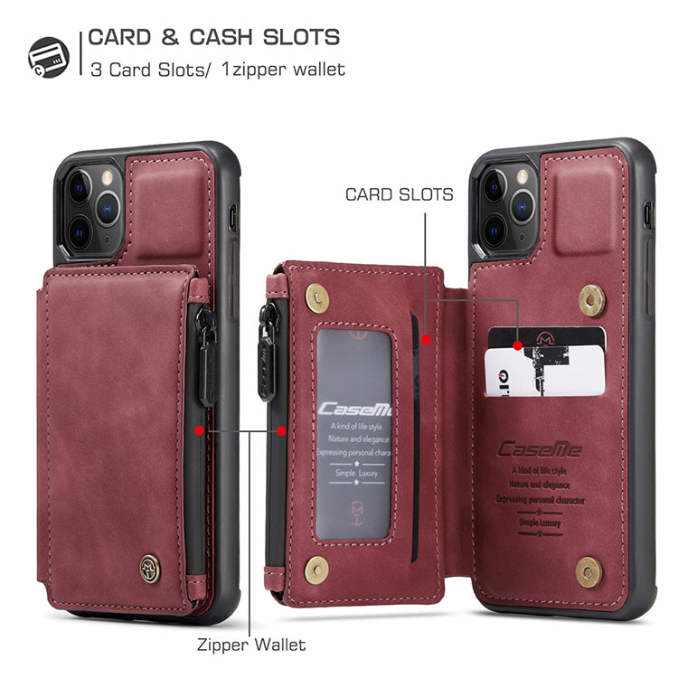 FOR iPhone 13 Pro Max Leather Wallet Zipper Magnet Flip Cover Card Case