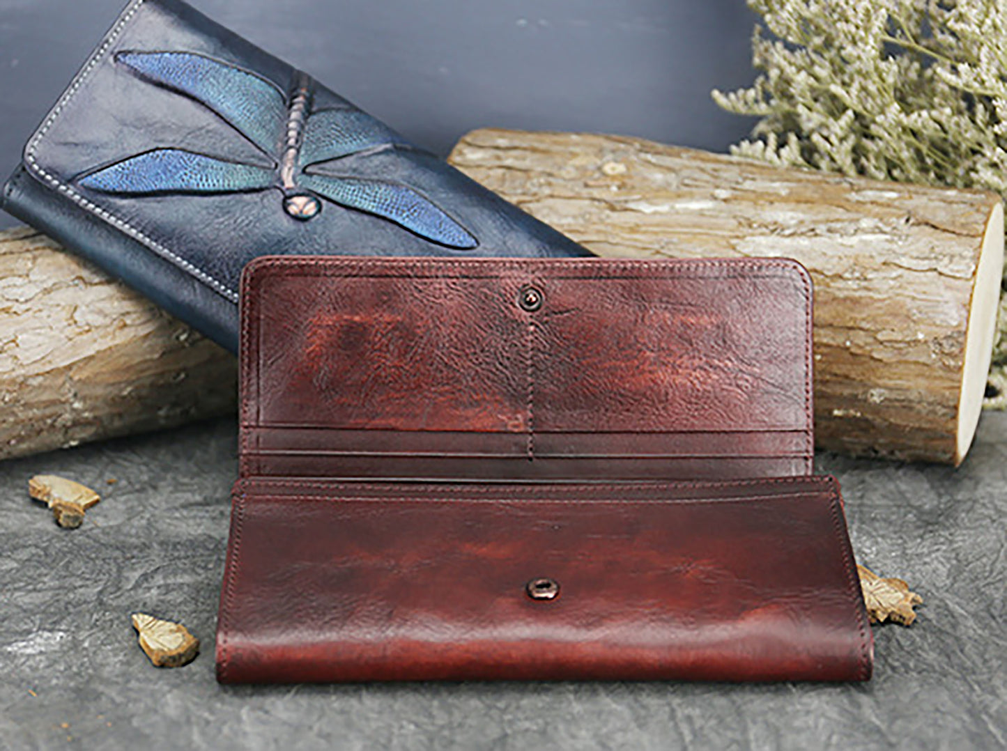 Women's Genuine Leather Credit Card Checkbook Long Wallet Clutch Billfold