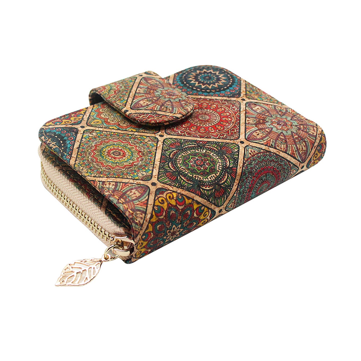 Eco-Friendly Natural Cork Leather Wallet Checkbook Wallet Multi Card Case Clutch