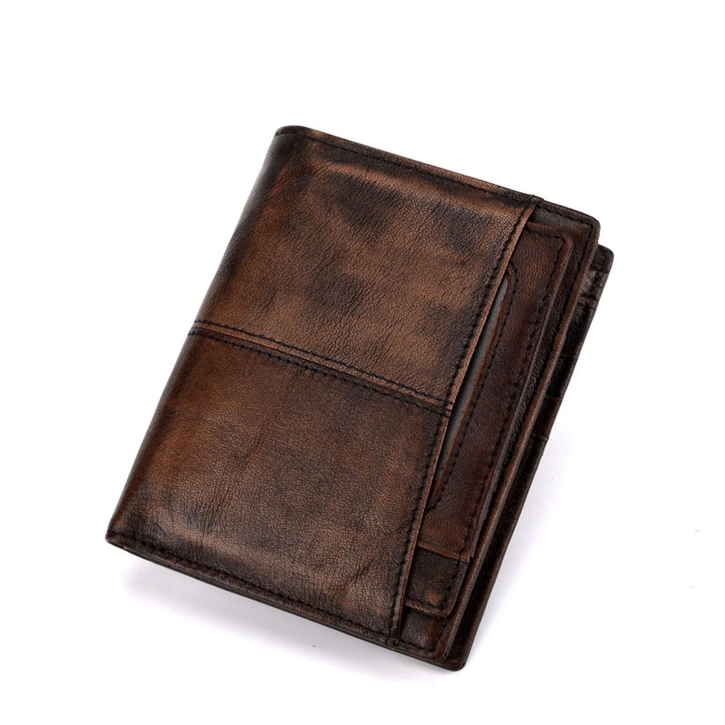 RFID Men's Genuine Leather Bifold Wallet RFID Card Case Detachable Card PocketC