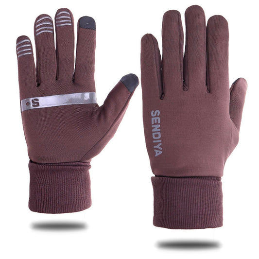 Unisex Warm Knit Roll UP Cuff with Fleece Lining Gloves Touchscreen Winter Glove