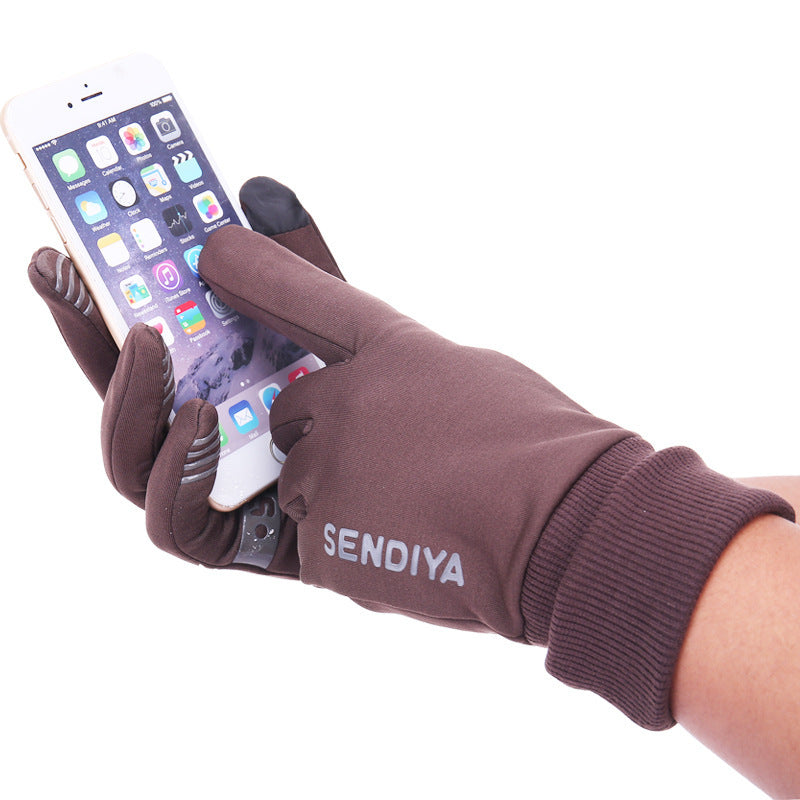 Unisex Warm Knit Roll UP Cuff with Fleece Lining Gloves Touchscreen Winter Glove