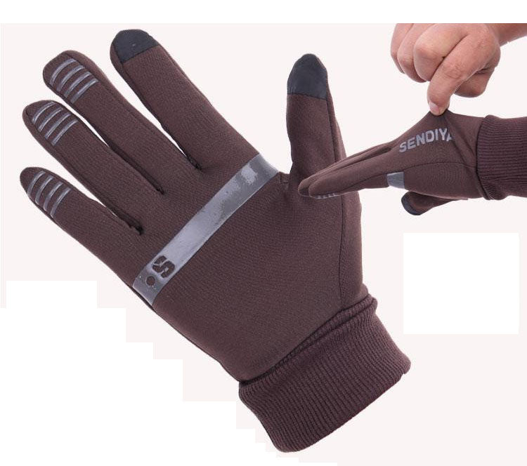 Unisex Warm Knit Roll UP Cuff with Fleece Lining Gloves Touchscreen Winter Glove