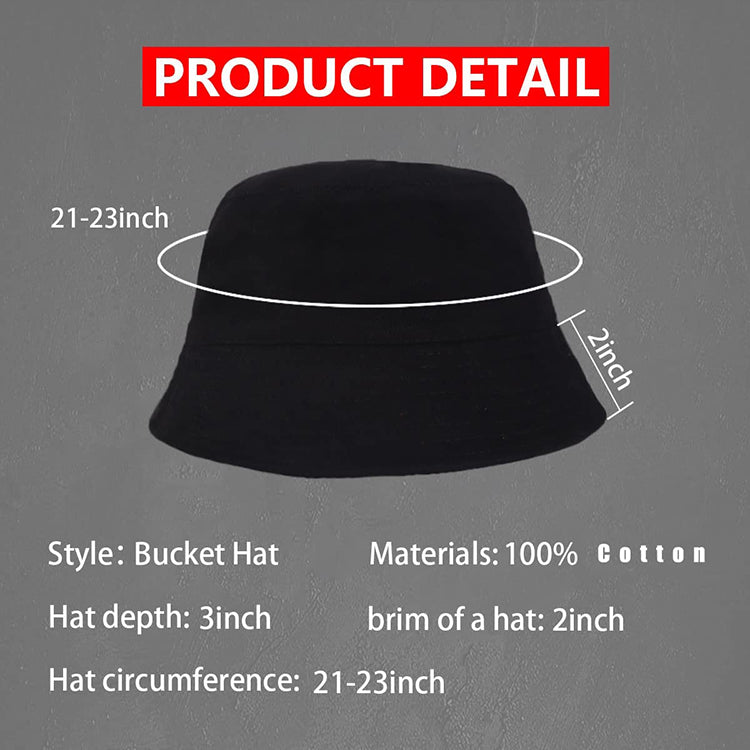 Bucket Hat  Cotton Fishing Boonie Brim visor Sun Cap