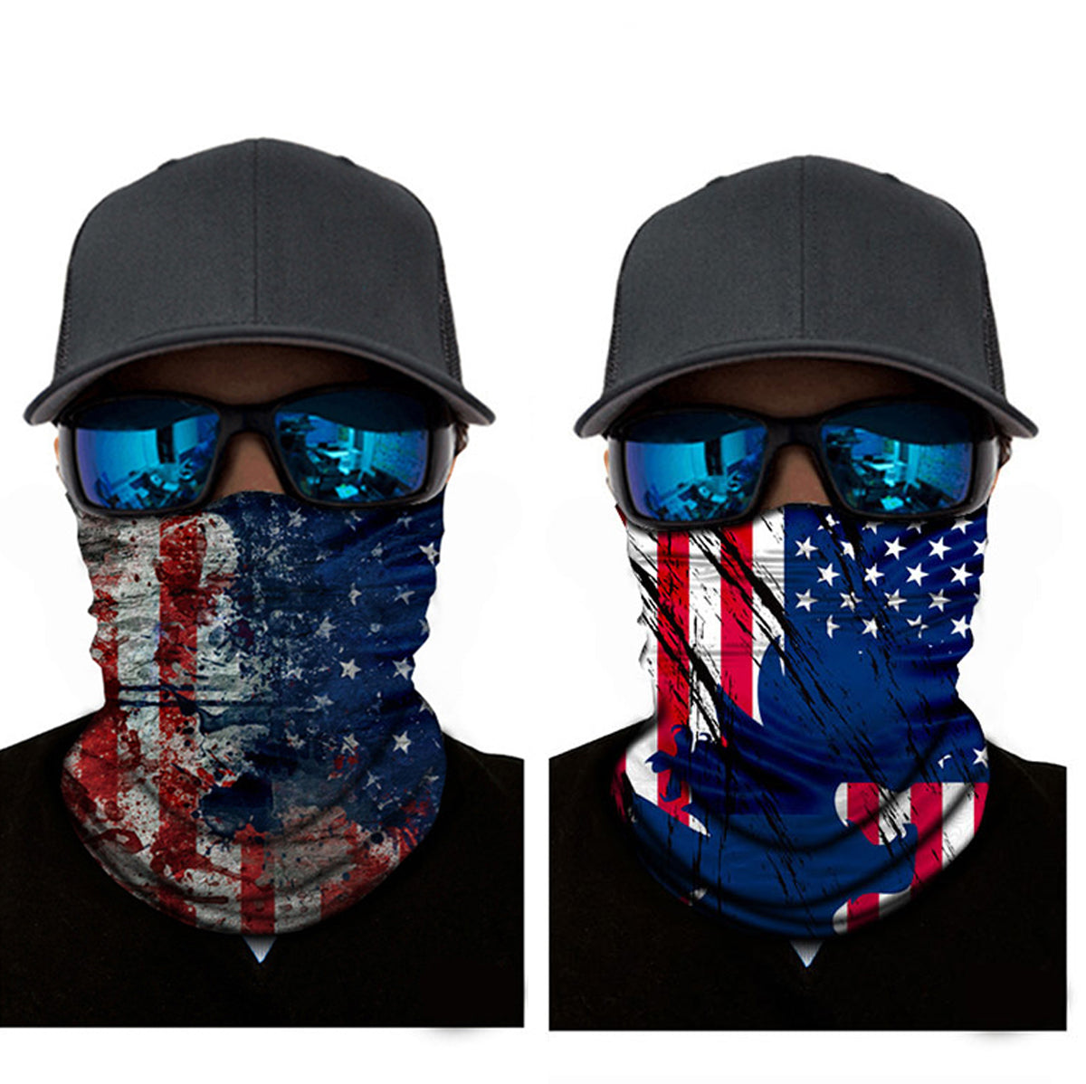 2pc Fishing Cap Face Mask Sun Shield Neck Gaiter Headband Bandana Du Rag Monster