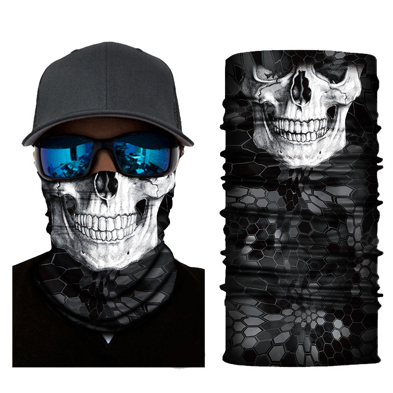 Fashionable Skull Balaclava Sun Shield Motorcycle Sport Du Rag Fishing Headwear