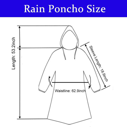 4PCS Unisex Adult Waterproof Raincoat Rain Coat Hooded Jacket Rainwear Camping