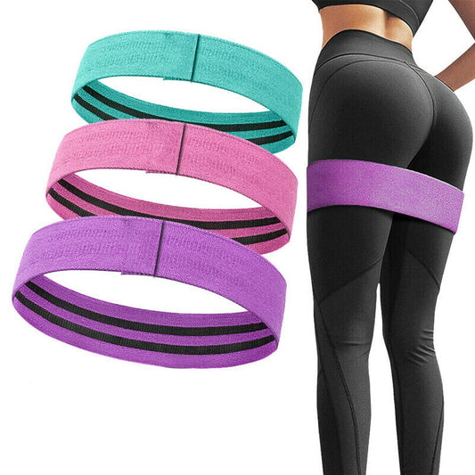 Fabric Resistance Bands Loop Set of 3 Exercise Workout Fitness Yoga Booty Band