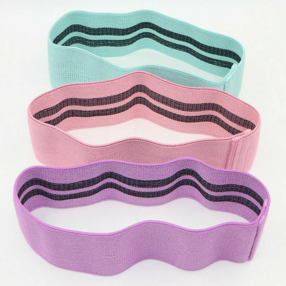 Fabric Resistance Bands Loop Set of 3 Exercise Workout Fitness Yoga Booty Band