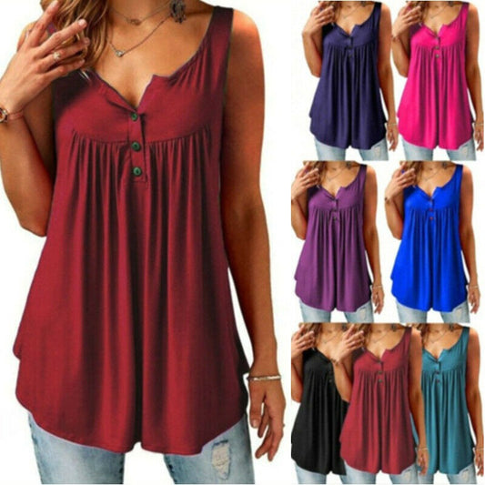 Women Short Sleeve Solid V Neck T-Shirt Blouse Summer Casual Tee Tops Plus Size