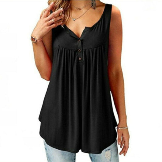 Women Short Sleeve Solid V Neck T-Shirt Blouse Summer Casual Tee Tops Plus Size