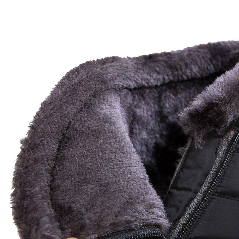 Womens Winter Warm Fur Lining Ankle Boots Ladies Flat Slip On Waterproof Shoes