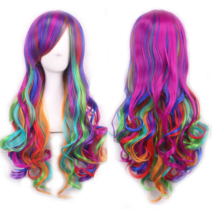 Lady 31" Long Curly Wigs Fashion Cosplay Costume Hair Anime Full Wavy Party Wig