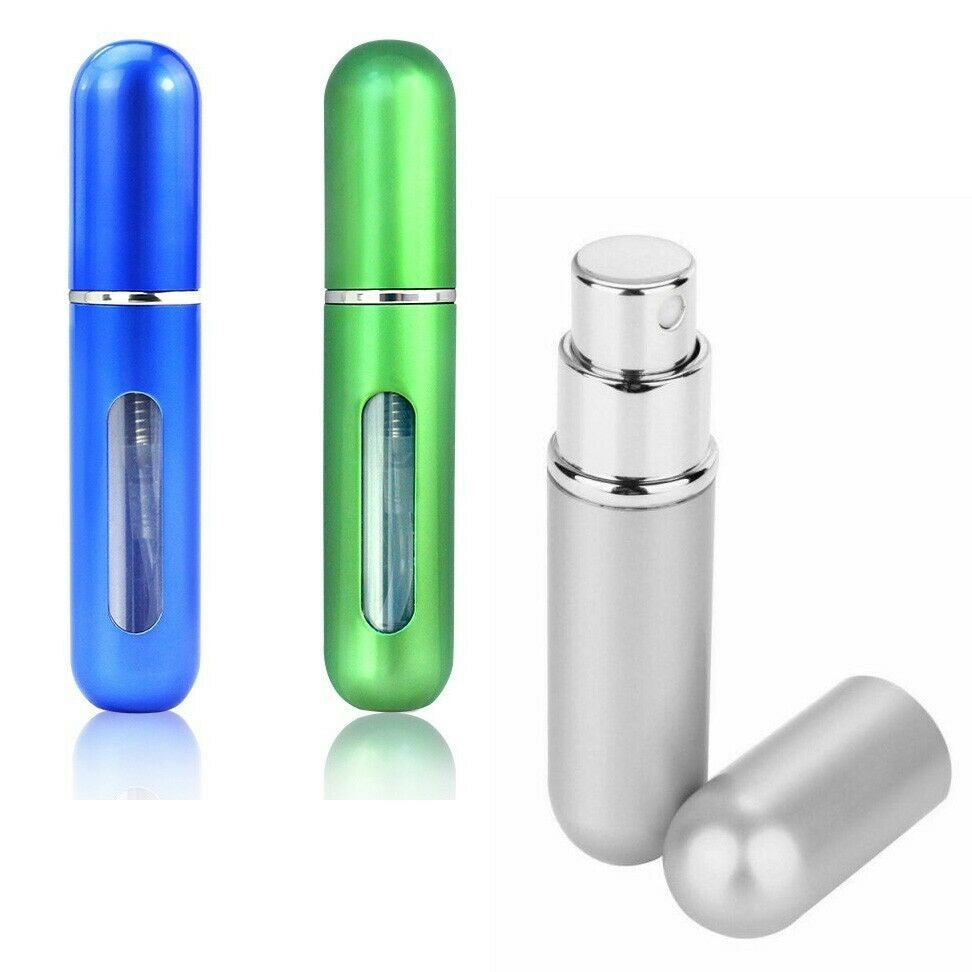 3 x 5ml Mini Travel Size Refillable Perfume Atomizer Bottles Spray Pump Case