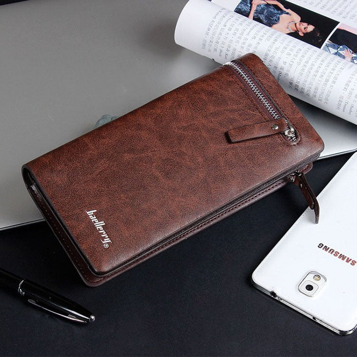 Men's Bifold Leather Coin Multi Card Holder Purse Long Wallet Clutch Billfold