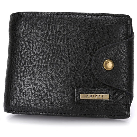 Fashion Men's Leather Bifold ID Card Holder Wallet Purse with Flap Coin Pocket