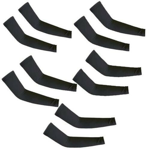 5 Pairs Black Cooling Arm Sleeves Cover UV Sun Protection Basketball