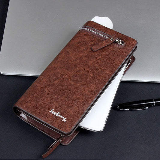 Men's Bifold Leather Coin Multi Card Holder Purse Long Wallet Clutch Billfold