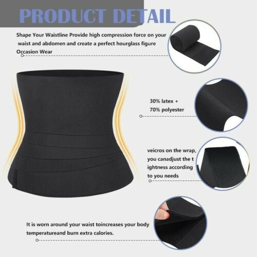 Trimmer Body Shaper Lumbar Waist Support Snatch Me Up Bandage Wrap Sauna Belt