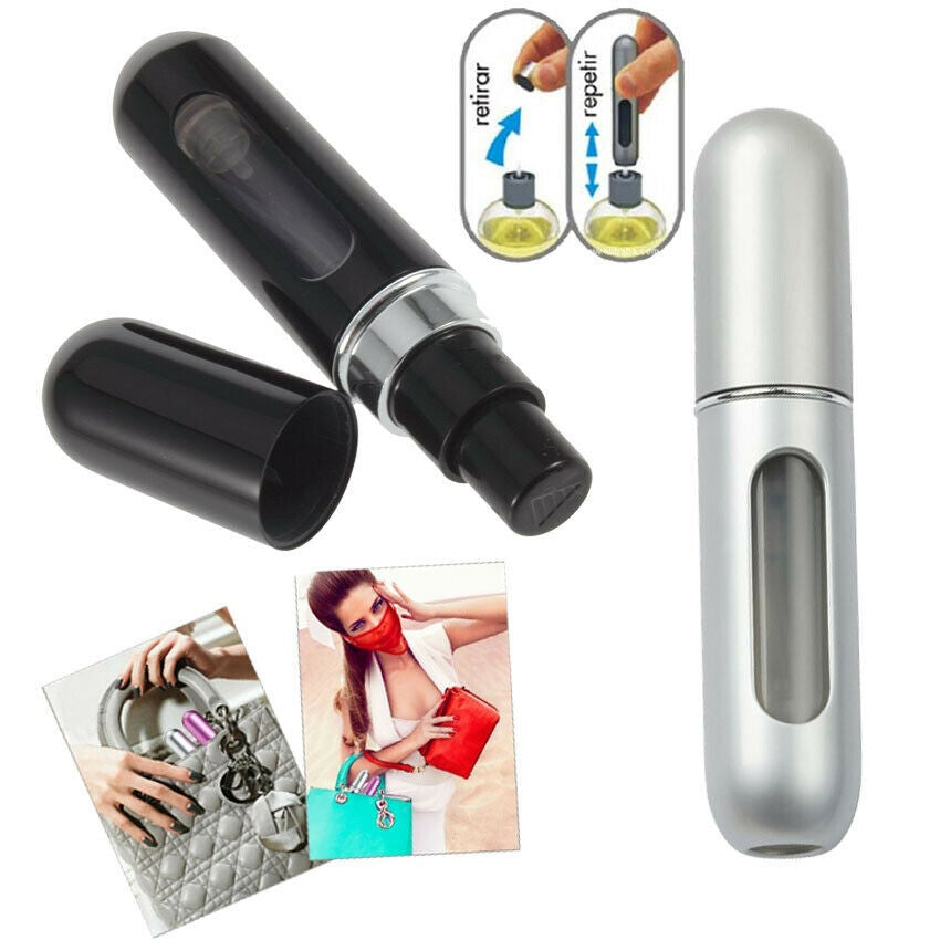 3 x Mini Travel Refillable Perfume Atomizer Bottle Spray Scent Pump Case 5ml